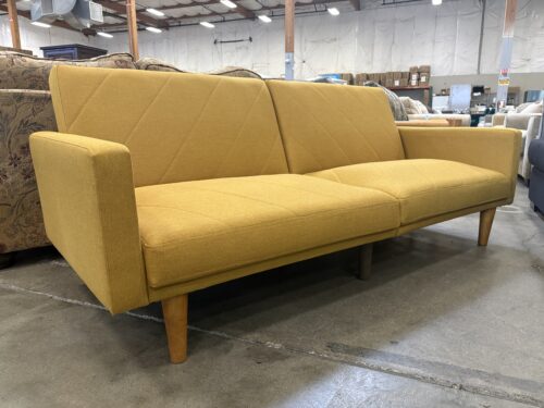 Contemporary Marigold Yellow Futon Style Sleeper Sofa