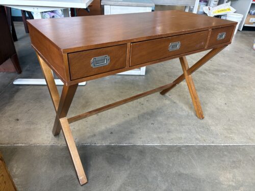 RIZHOA FOREMOST WOODWORK Walnut Finish Campaign Style Writing Desk