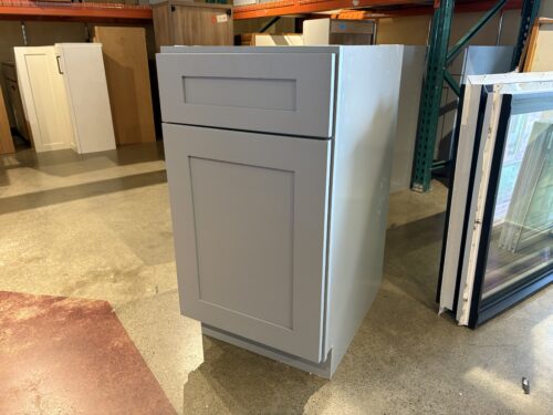 NEW! 18 Inch Dove Grey Base Cabinet with Soft-Close Hinges