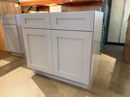 NEW! 36 Inch Dove Grey Base Cabinet with Soft-Close Hinges