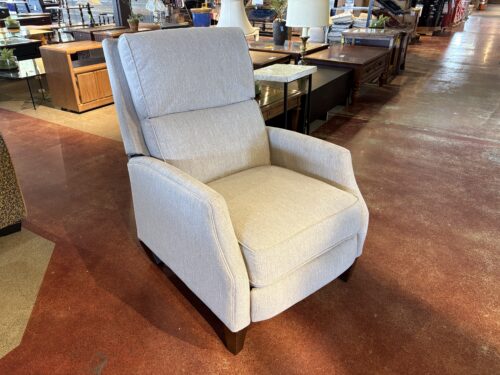 Pale Grey Upholstered Push Back Recliner Chair