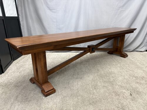 Solid Wood Modern Farmhouse Cross Base Bench