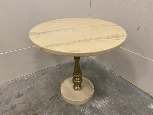 Vintage Marble and Decorative Bronze Accent Table