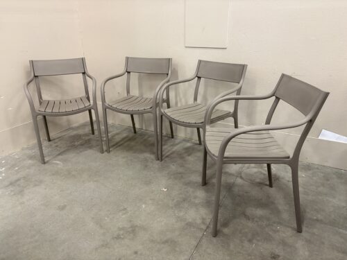 VONDOM Taupe Madison Villiage Stackable Outdoor Dining Chair (Set of 4)