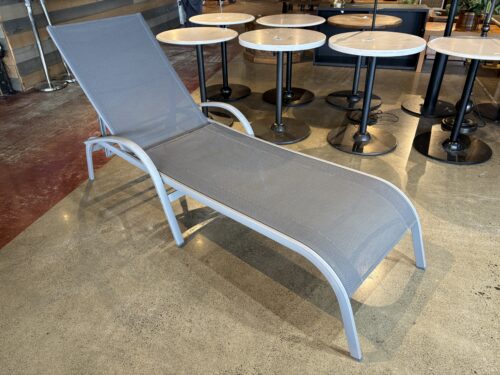 Outdoor Chaise Grey Lounge Chair with Adjustable Back