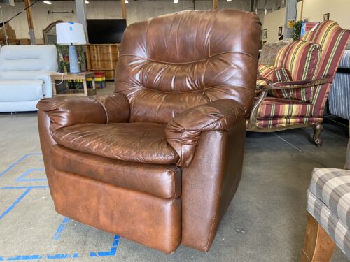 Rich Brown Leather Manual Recliner