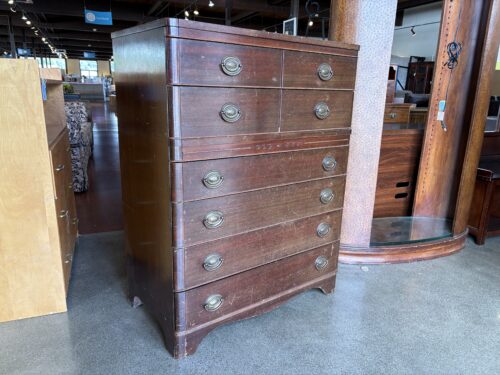 Vintage Six Drawer Tallboy Dresser