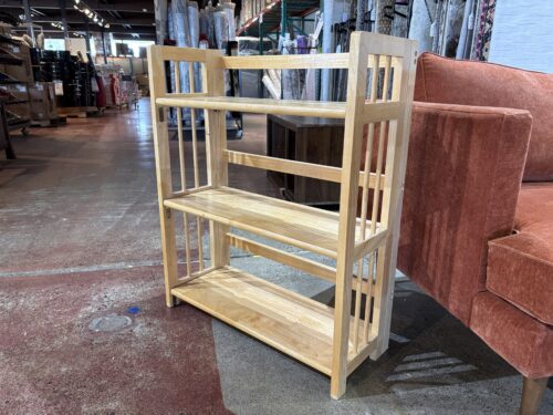 Blonde Foldable Three Tier Bookshelf