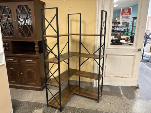 Industrial L-Shaped Bookcase