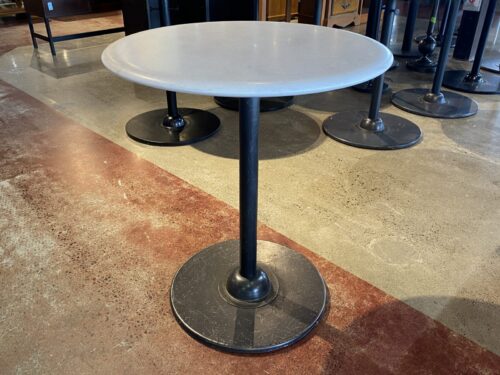 Short Round Marble Café Table - Tapered Edge
