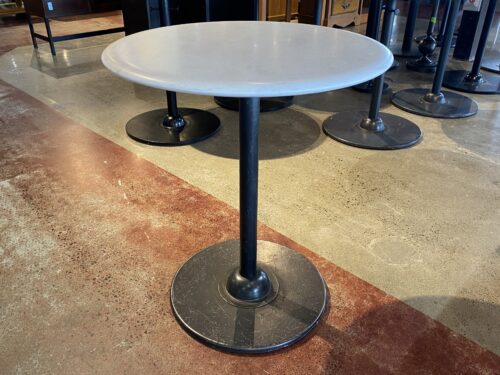Short Round Marble Café Table - Tapered Edge