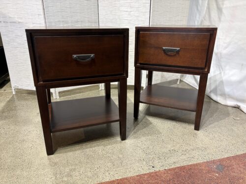 Lucas Wood Nightstands with Drawer in Espresso (Set of 2)