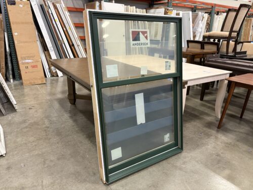 NEW! ANDERSON 57x39 Green and White Vinyl Vertical Sliding Window