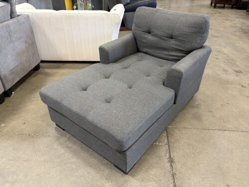 Dark Grey Tufted Dual Arm Chaise