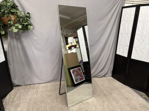 Silver Rectangular Standing Mirror