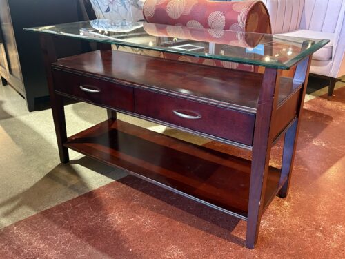 Glass Top 2-Drawer Entry Table