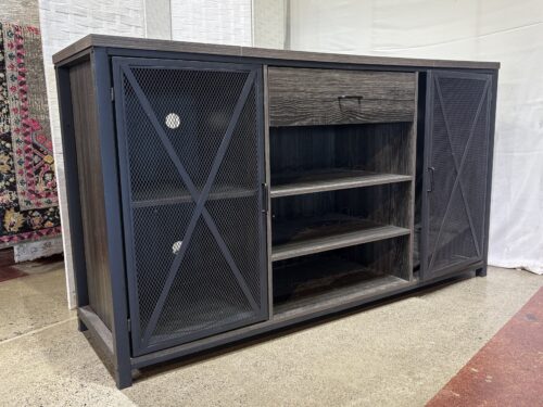 Metal Mesh Door Buffet/Media Stand