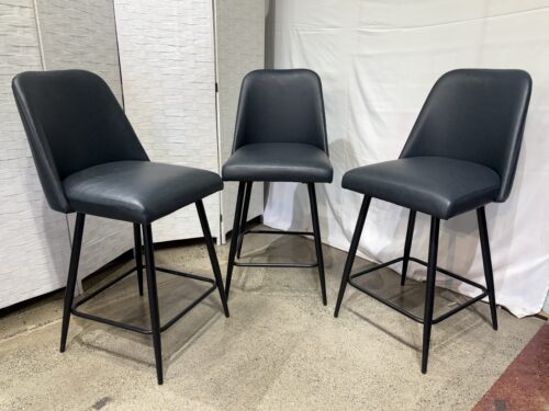 JOFRAN Maddox Counter Height Barstool Trio - Blueberry (Set of 3)