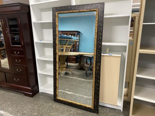 Intricate Gold & Black Beveled Rectangular Hanging Mirror