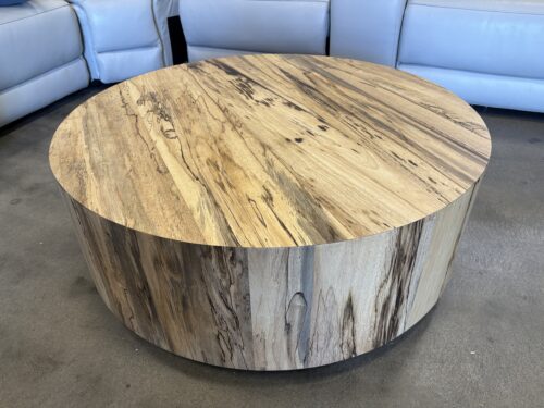 FOUR HANDS Hudson Contemporary Round Spalted Primavera Coffee Table