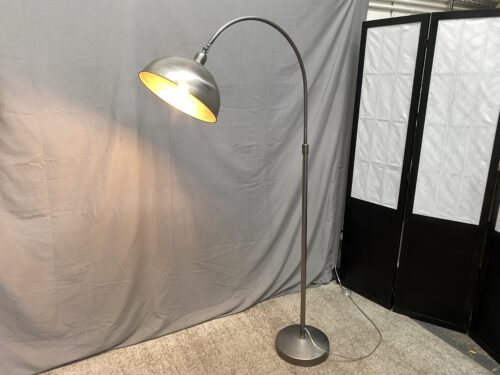 Industrial Arched Silver Dome Floor Lamp