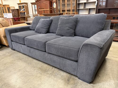 Midnight Blue Herringbone Wide Arm 3 Seat Sofa