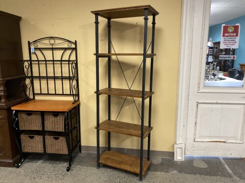 Industrial 5-Tier Planked Open Bookshelf