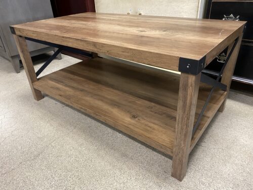 WALKER EDISON Industrial 2-Tier Open Coffee Table