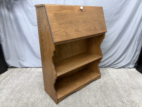 Vintage Golden Oak Colonial Revival Secretary Desk w/ Lower Bookshelves