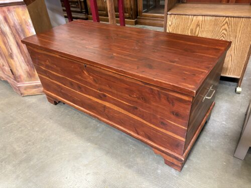 Vintage Cherry Finished Solid Wood Cedar Lined Blanket Chest
