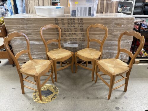 Blonde Made in Italy Rush Woven Seat Dining Chair (Set of 4)
