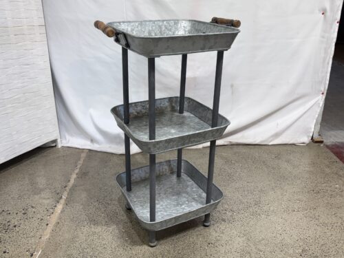 POTTERY BARN Rainier 3-Tier Metal Sundry Storage Tower