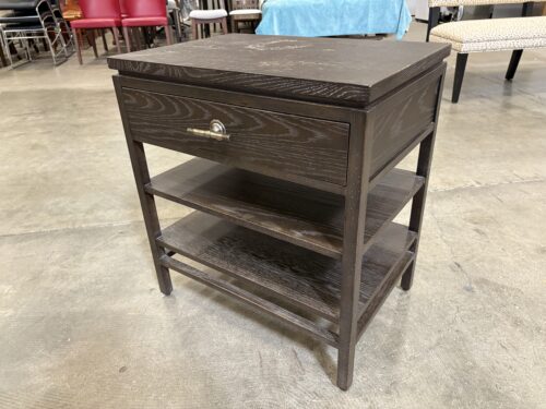 STANLEY Rustic Finished Single Drawer Side Table with Bottom Shelving