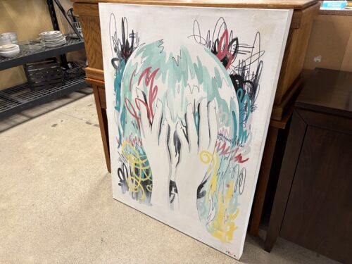 Original Abstract Painting of Shy Person on Canvas by Tyler