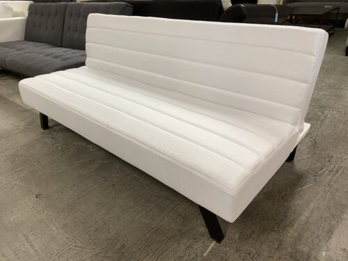 White Channel Tufted Adjustable Futon