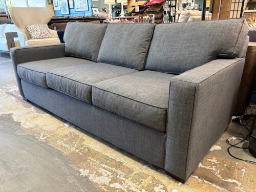JONATHAN LOUIS Steel Grey Fabric Track Arm 3-Cushion Sofa