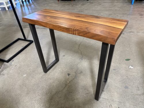 TARGET Industrial Live Edge Entryway Table with Grey Metal U-Shaped Legs