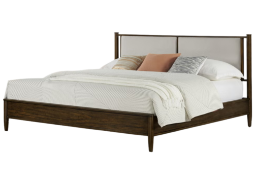 FOREMOST Millbrook Dark Wood MCM Style Queen Bed Frame
