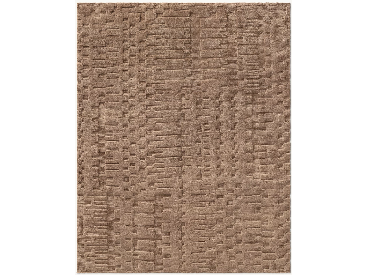 RESTORATION HARDWARE Taru Hand-Knotted 100% Wool Rug in Burnt Caramel