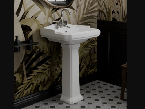 NEW! LOS FLEXI Rectangular Vintage Style Pedestal Sink