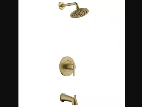 NEW! GLACIER BAY Dorind Single Handle Tub & Shower Set - Matte Gold Model # 1005877850