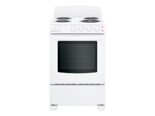 NEW! HOTPOINT White 24" 4 Burner Freestanding Electric Range Model #RAS240DMWW