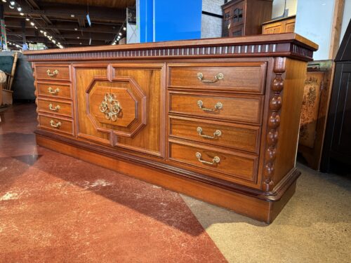 Mediterranean-Style Sideboard Features a Warm Walnut Finish