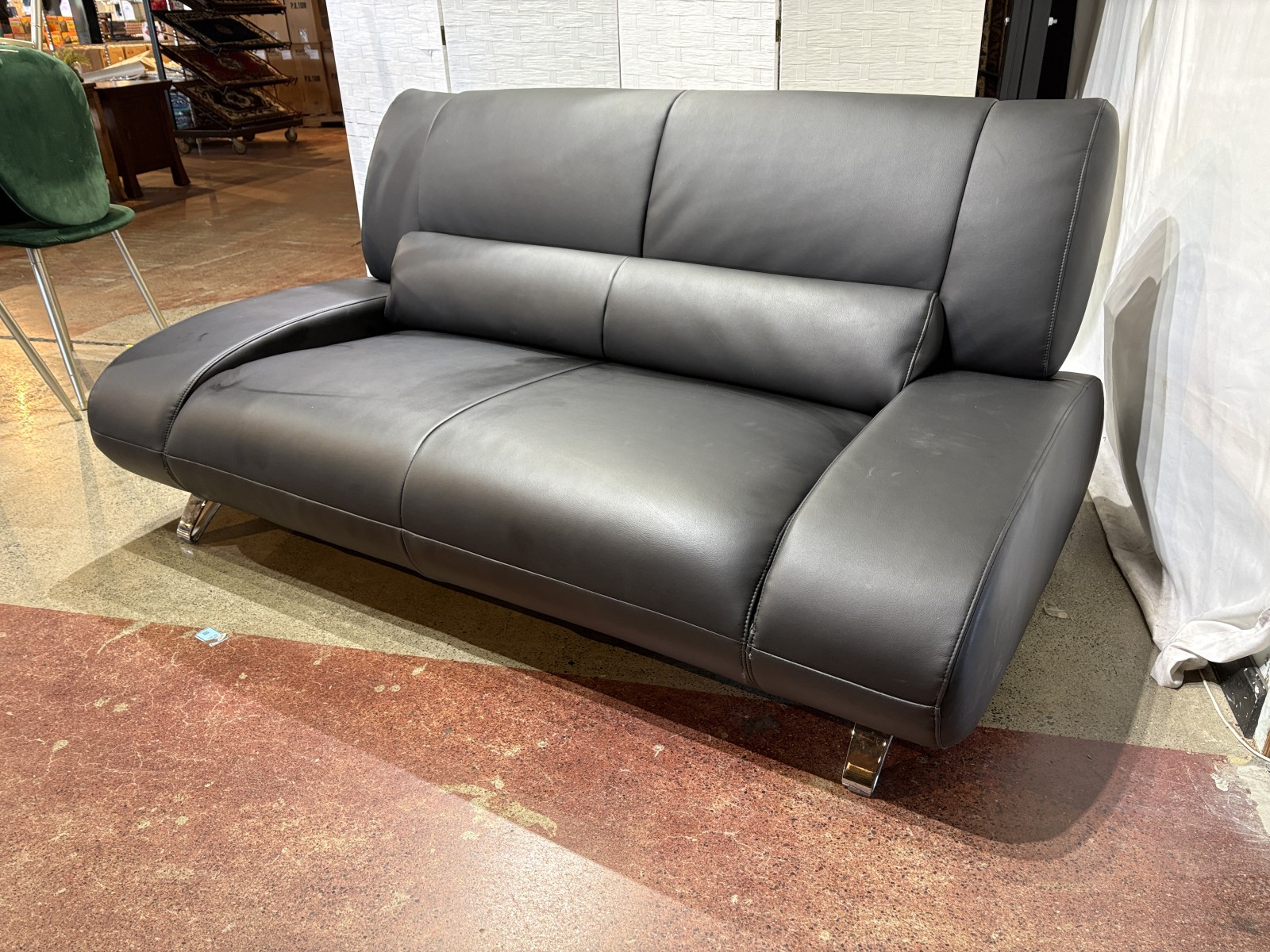 ZURI FURNITURE Modern Aspen Brown Microfiber Leather Sofa