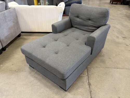 Dark Grey Tufted Dual Arm Chaise