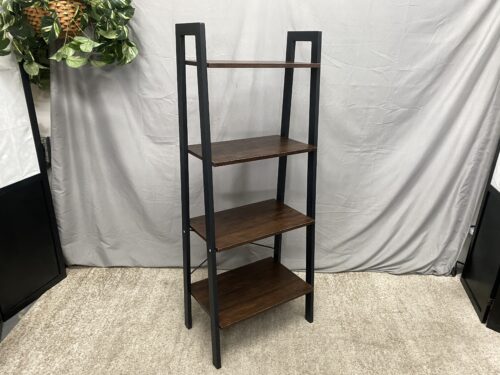 Industrial 4-Tier Dark Ladder Bookshelf