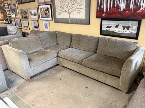 Sage Green Fabric Square Arm Corner Sectional