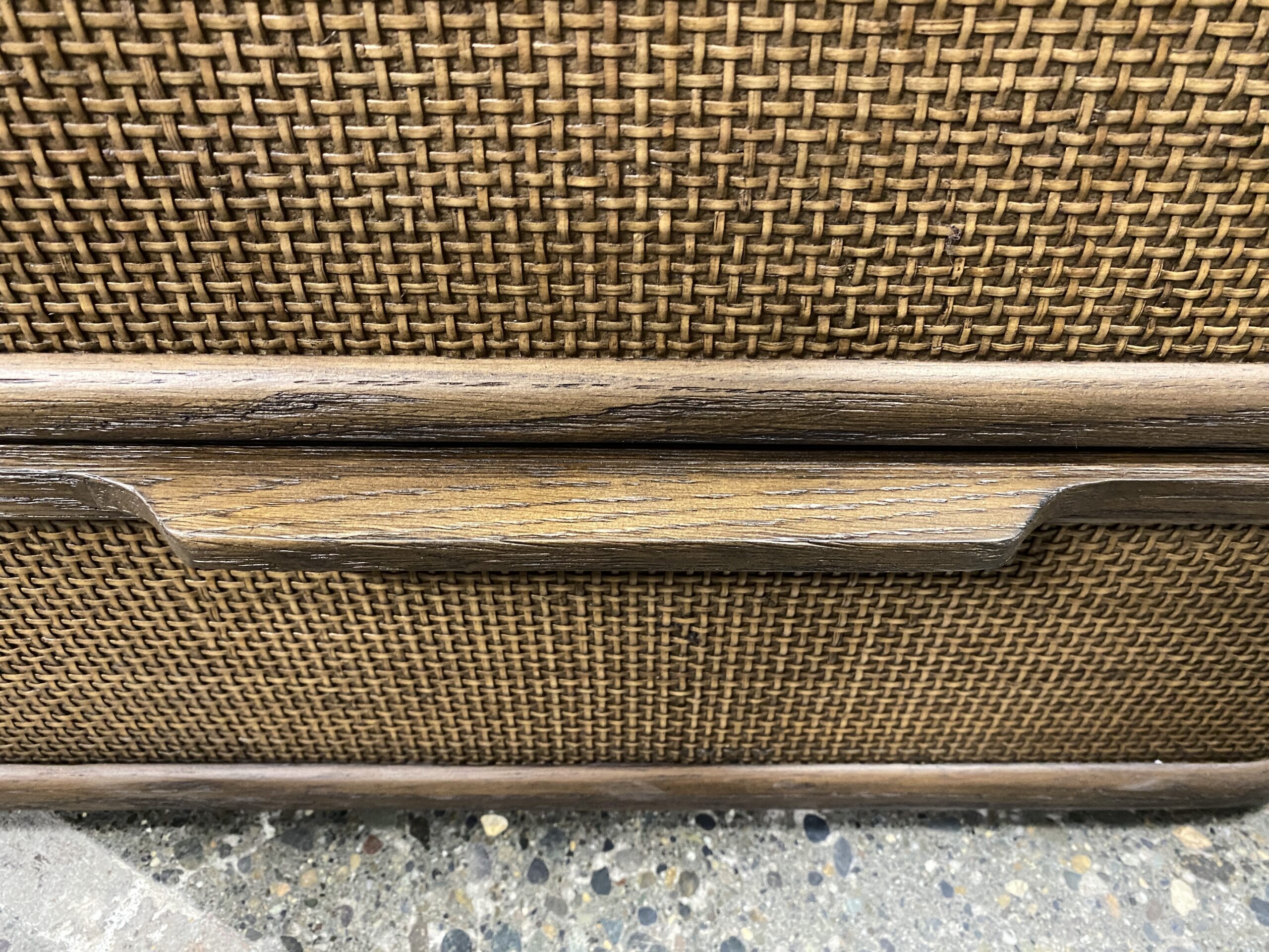 RESTORATION HARDWARE Trieste Nightstand Closed in Brown Oak/Cane