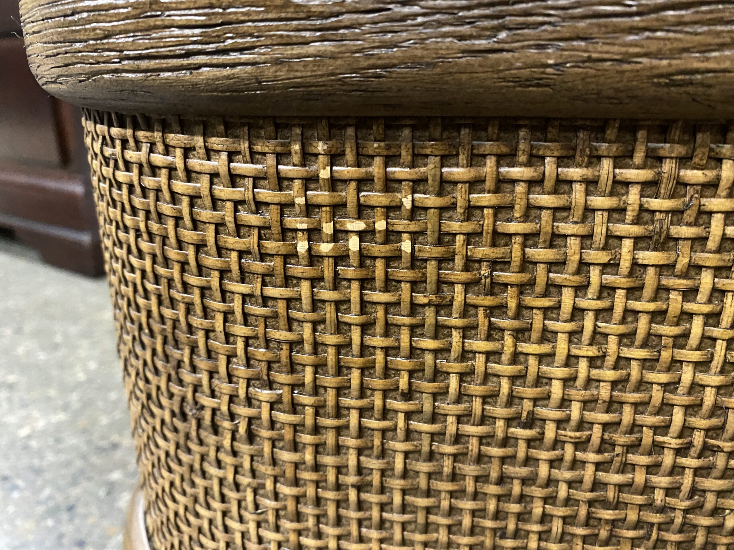RESTORATION HARDWARE Trieste Nightstand Closed in Brown Oak/Cane