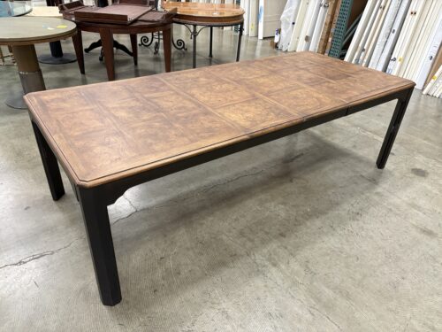 CENTURY Vintage Burl Wood Dining Table with 2 Extension Leaves
